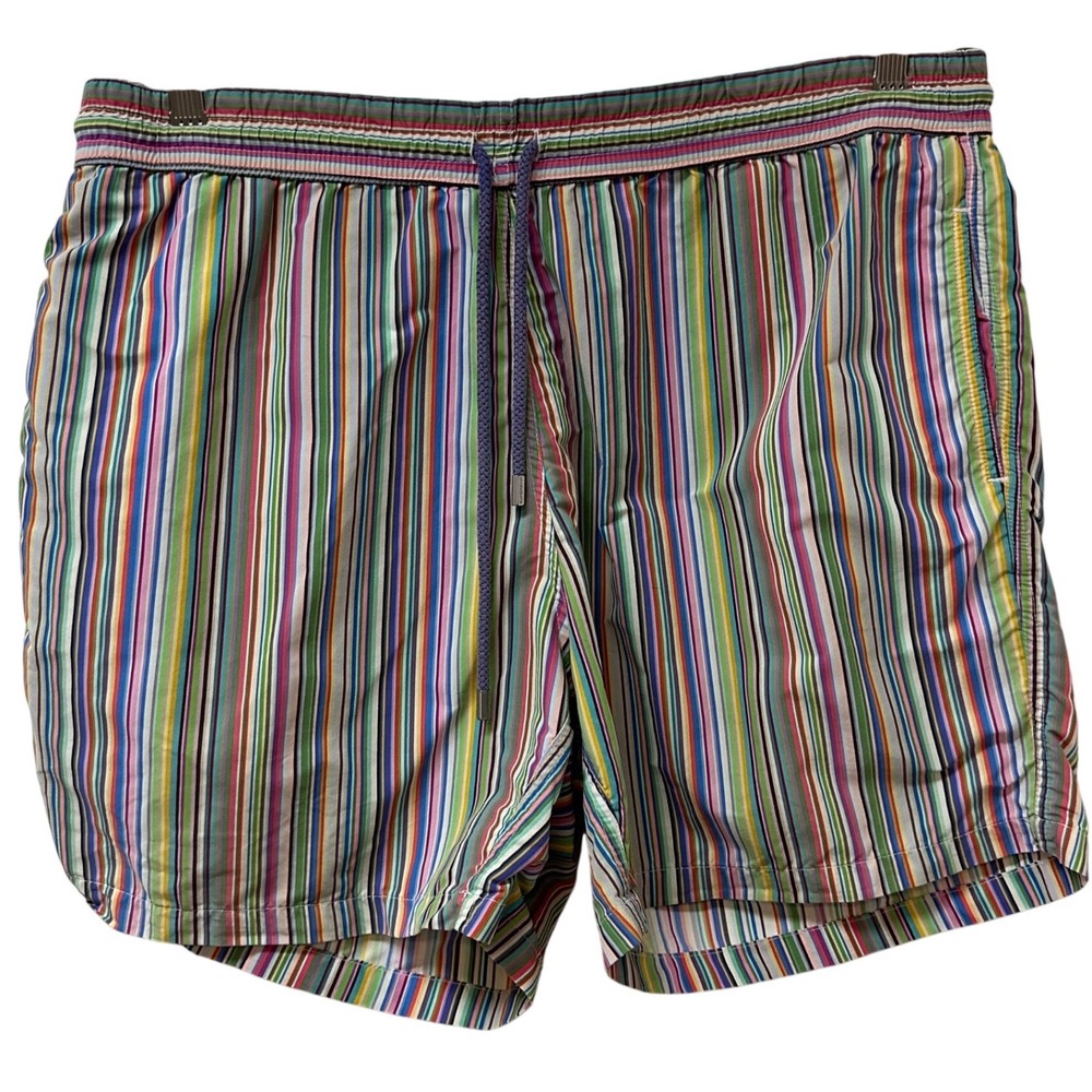 Europann Mens Multicolor Striped Swim Trunks Saint-Tropez Board Shorts Size 32